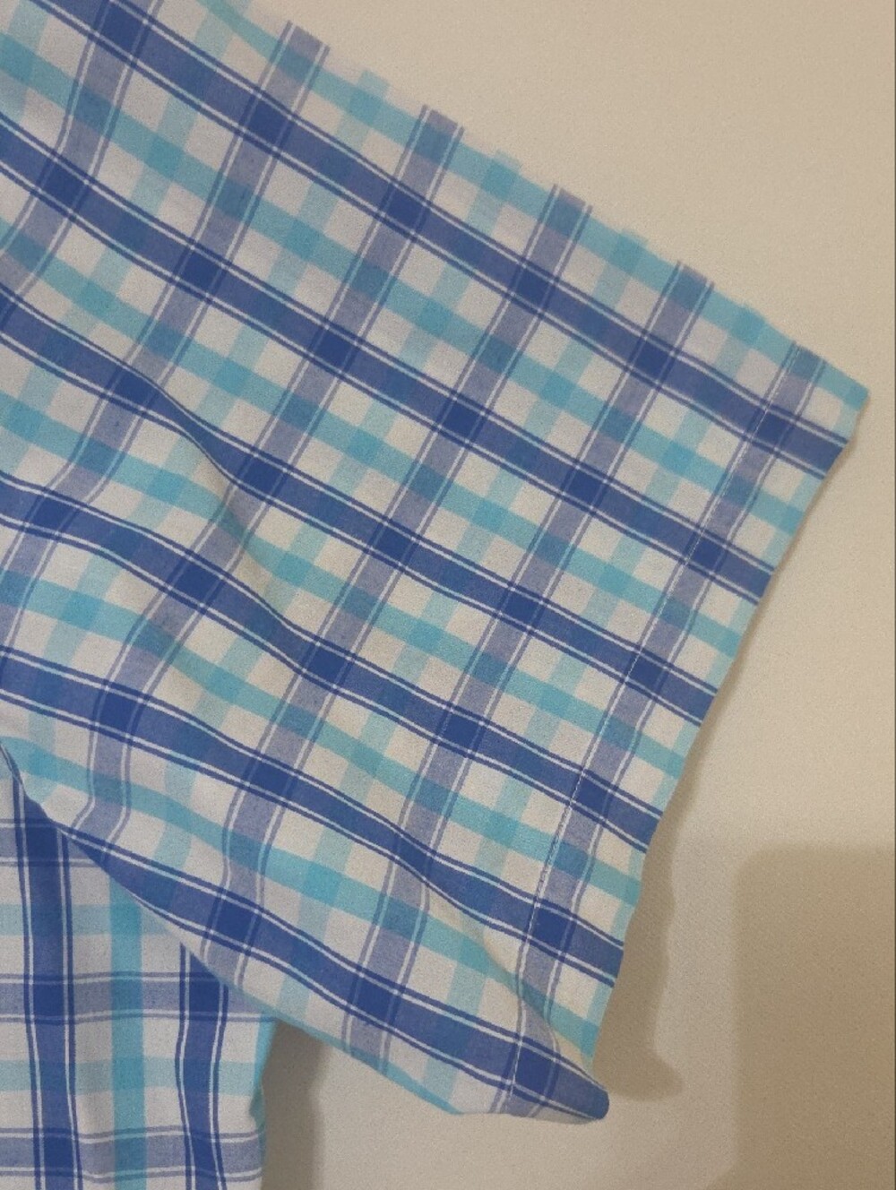 Magellan Outdoors Men’s Blue & Teal Plaid Short-Sleeve Button-Down Shirt - Sz XL - Picture 4 of 12